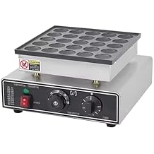 Mini Dutch Pancake Baker, 1.6 Inches Pancake Maker Machine, Poffertjes Making Machine, 850W Commercial Electric Nonstick Waffle Maker Machine,25Holes-220V