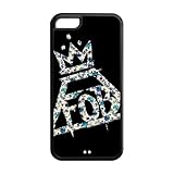 Personalized Snap-on TPU Rubber Coated Case Cover for iPhone 5C [FOB Fall Out Boy]