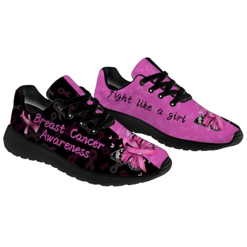 Women's Breast Cancer Awareness Shoes Pink Ribbon Sneakers Running Tennis Shoes Gifts for Mom Girlfriend4