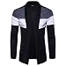 Produktbild Elecenty Herren Sweatshirt Strickpullover,Cardigan Sweatjacke Winterjacke Strickmantel Strickwaren Rundkragen Mantel Männer Winterpullover Patchwork Lange Outwear Jacket (S, Schwarz)
