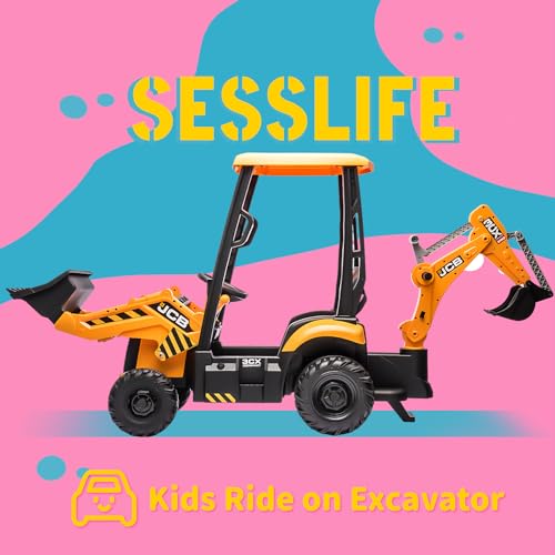 Sesslife Jcb Ride On Excavator, Kids Ride On Car With Remote Control, Electric Vehicle With Front & Back Loader For Kids Aged 3-8 Years thumb #5
