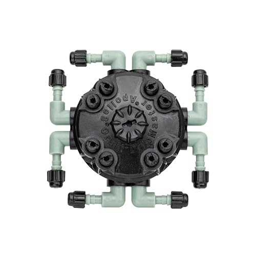 Distribuidor de riego regulable Orbit 61008 de 8 puertos para control preciso en microtuberías 6