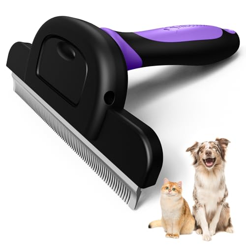 MIU COLOR Long Hair Pet Grooming Brush, Deshedding Tool for Medium and Large Dogs & Cats,...