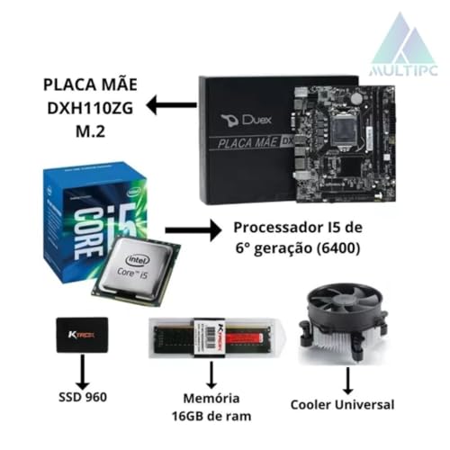 Pc Computador Intel I5 16GB DDR4 960 SSD 6°Geração Win10 Pro
