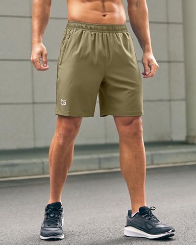 Image of G Gradual Men's Athletic Running Shorts with Zipper Pockets Quick Dry 7 inch / 5 inch / 9 inch Workout Gym Shorts for Basketball Hiking