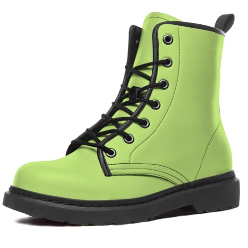 nabbig Women's Men's Green Boots Combat Boot Lace Up