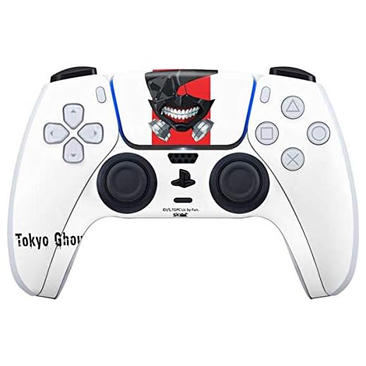 Skinit Decal Gaming Skin Compatible with PS5 and Compatible with PS5 Digital Edition DualSense Controller - Officially Licensed Crunchyroll Tokyo Ghoul Mask Design