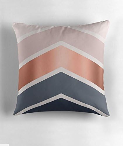 Hiaopp Chevrons in blush, navy and copper Throw Pillow Case Decorative Cushion Cover Pillowcase 18 X 18 Inch