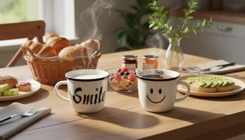 Set de 6 Mugs Cerámicos Negro y Blanco 13.4oz miniatura 5