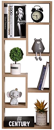 Etnicart - Étagère murale en chêne 36x88,5x14,5 chambre bureau salon salle de bain étagères design porte-épices maison étagères murales étagère marron clair meuble de rangement etagere bois