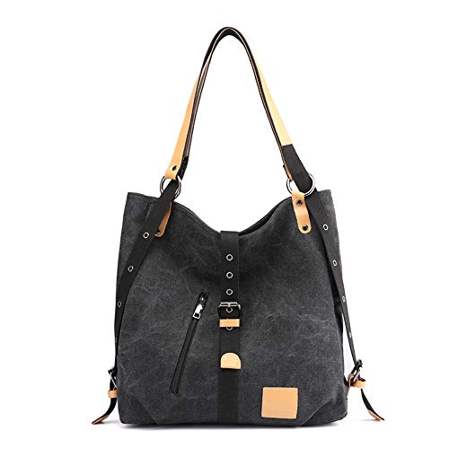 MINGZE Bolso Mochilas Mujer Casual Vendimia  Niña Lona Multifuncional Antirrobo de Cuero