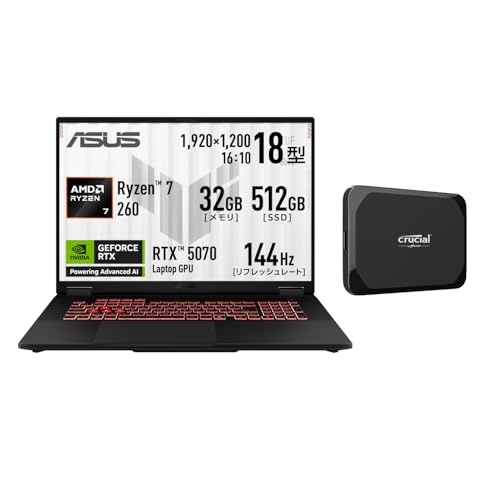 yZbgz ASUS Q[~Om[gPC TUF Gaming A18 18C` RTX 5070 Ryzen 7 260 32GB SSD512GB 144Hz FA808UP-R7R5070 & yAmazon.co.jpz OtS