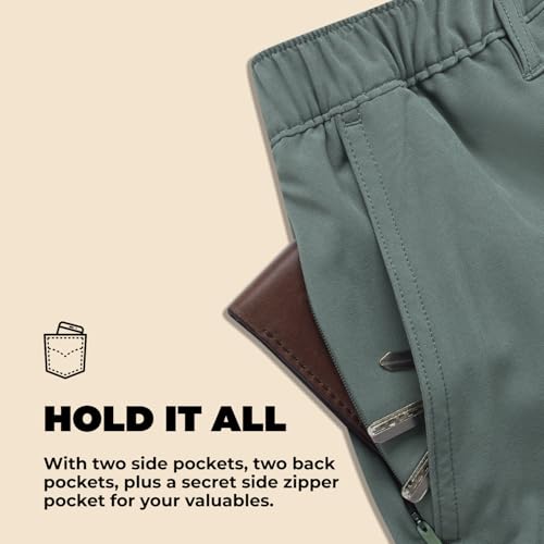 Image of Chubbies Everywear Men's Shorts - Mens Shorts Casual 6in Inseam, Elastic Waist, Water-Resistant, Zipper Pocket