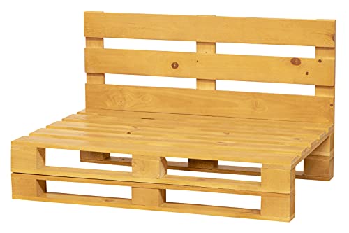 PALETS TALAVERA SL Canapé en palettes poncées et brossées – intérieur/extérieur - pour Patio - 120 x 60 cm, chêne