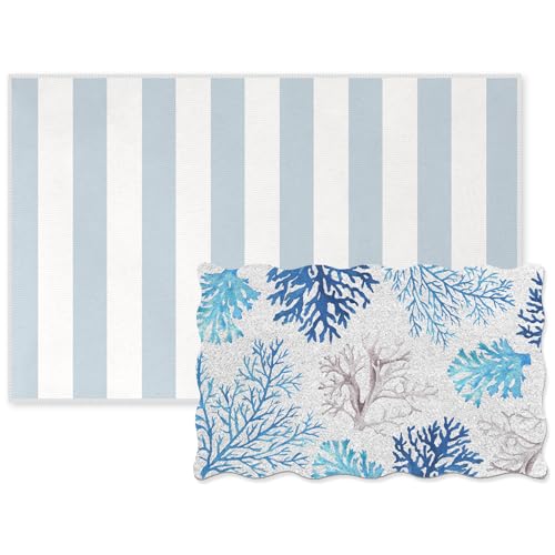 Fourluoo �r�[�`�h�A�}�b�g�R���{�Z�b�g 100%�R�R�R�C�A�E�F���J���}�b�g��28×40�C���` �u���[�z���C�g�X�g���C�v���O ���C�������O �t�����g�h�A���O ���O���֌��փ|�[�`�p