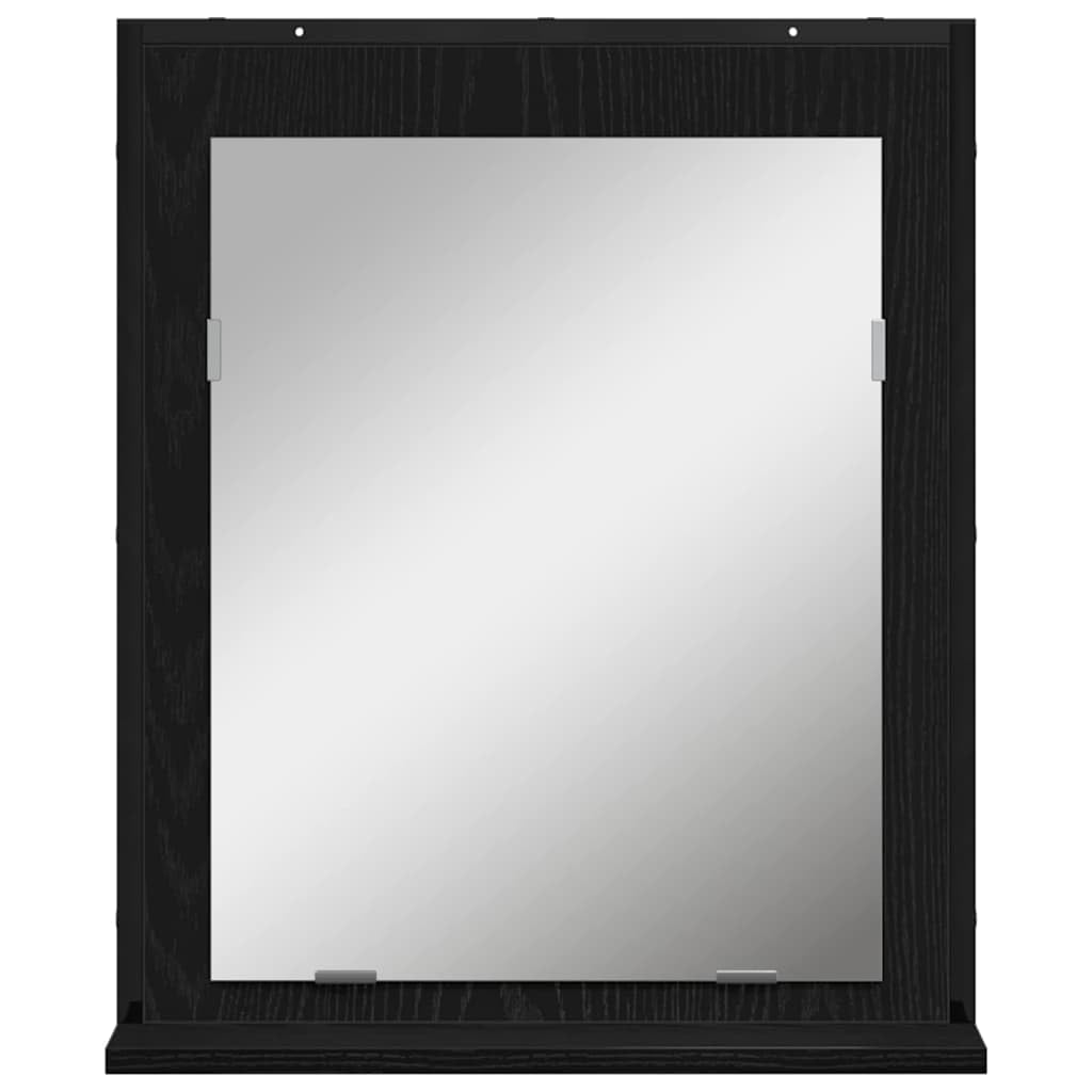 vidaXL Miroir Chêne Noir 50 x 12 x 60 cm Verre et Bois Ingénierie