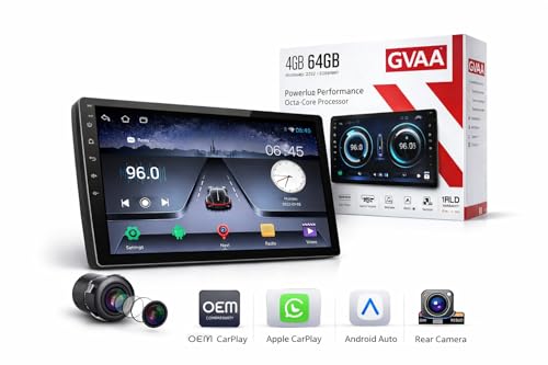 Image of Axiomgoods 9 Inch Android Car Stereo with Wireless AppleCarPlay and Android Auto, 6GB RAM, 128GB ROM, Octa-Core, IPS Touchscreen, Free Rear Camera