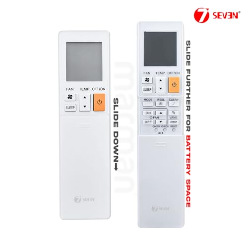 Image of 7SEVEN Compatible with Mitsubishi AC Remote Control ZH21AS SG20AS Model 244 Suitable for 1 1.5 2 Ton Split & Window Inverter Air Conditioner - Match Keys Exactly to Replicate Genuine Remote Function