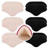 6 Pairs Heel Pads for Shoes, Heel Grips Liner for Loose Shoes, Anti-Slip Heel Cushion Inserts for Shoe Too Big Men Women Prevent Slipping Friction Blisters Pain Improved Shoe Fit (Black, Apricot)