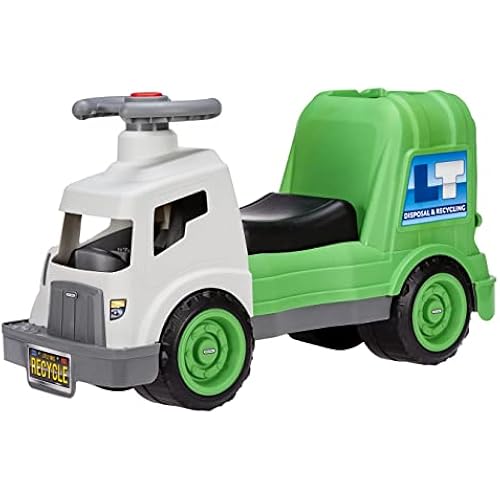 Little Tikes Dirt Diggers Garbage Truck Scoot Ride On with Real Working Horn and Trash Bin for Themed Roleplay for Boys, Girls, Kids, Toddlers Ages 2 to 5 Years, Large