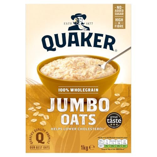 Quaker Jumbo Whole Rolled Porridge Oats, 1 kg