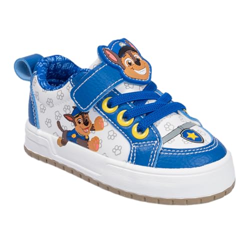 Paw Patrol Toddler Girls and Boys Low Top Court Sneakers Hook Loop Closure Casual Athletic Shoes Lightweight Comfort Kids Footwear Blue+Red Size 10 Toddler