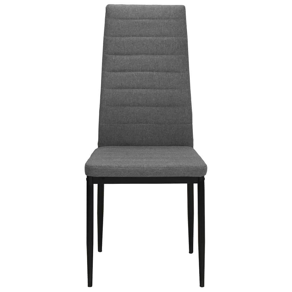 Set di 4 sedie da sala da pranzo, grigio chiaro, tessuto poliestere con