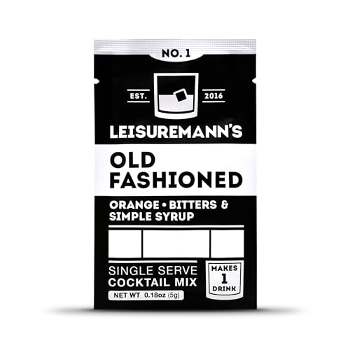 Leisuremann's Old Fashioned Single Serve Cocktail Mixer - Cocktail or Mocktail Powders Designed to Make Happy Hour Easier - All Natural - Low Sugar - Travel Ready (10 Pack)