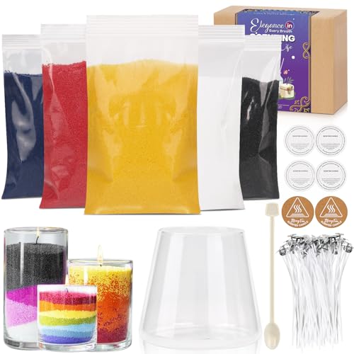 Kit DIY sable à bougie 5 couleurs avec perles de cire