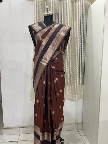 UJ Designs brown gadwal silk saree – image 3