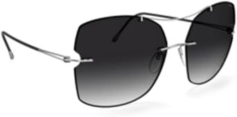 Silhouette Sunglasses Rimless Shades 8183 7000 Rhodium/Black 60mm