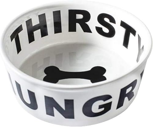 セラミック製ペットボウル 犬・猫兼用 フード専用 耐食性・衛生的 ペット用品 キャットフード/ドッグフード共用 (ブラック,M)