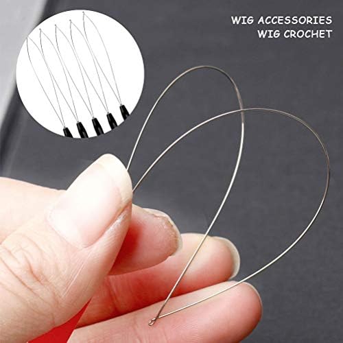 10 Pcs Hair Extension Loop Needle Threader, Hair Extension Tools , Micro Hair Pulling Hook Tool Extension Threader for Hair Styling Accessories (Black)