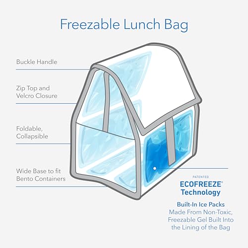 image for PackIt Freezable Lunch Bag, Black, Built with EcoFreeze Technology, Fo
