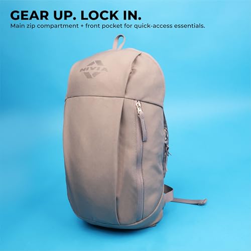 Image of Nivia Pulse Junior 2.0 Backpack For Men & Women, Water-Resistant Sports Backpack, Lightweight, Durable 600D Polyester, Double-Zip Main Compartment & Secure Front Pocket, Capacity-10 Litres