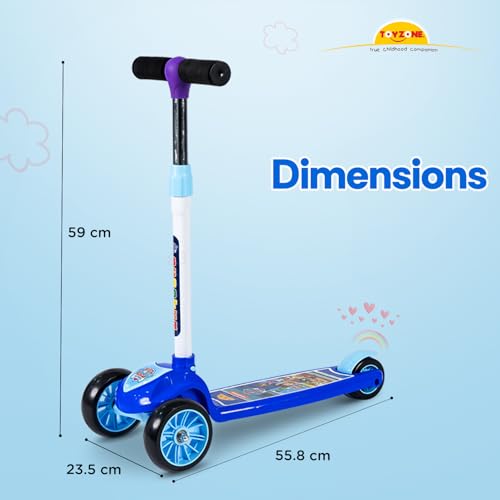 Image of Toyzone Kids Kick Scooter - Foldable & Adjustable with Rear Brake, Skateboard Style - for Age 5+ Years, Toyzone Paw Patrol Kids Kick Scooter