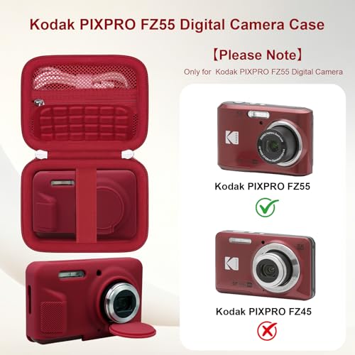 Funda rígida y silicona para Kodak PIXPRO FZ55 roja miniatura 2