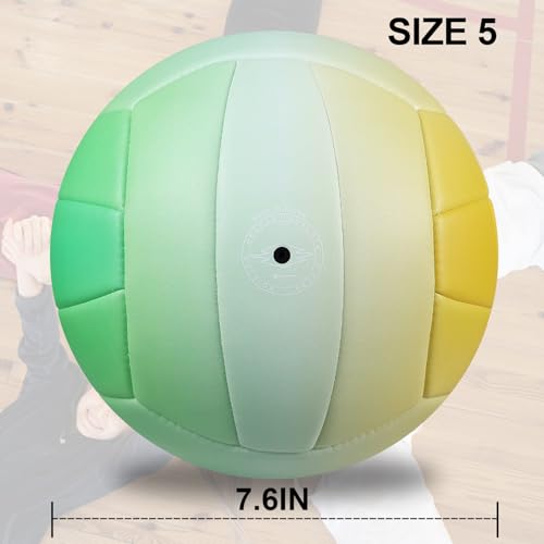 PECOGO Size 5 Volleyball - Durable PU Leather, Indoor/Outdoor. Soft Control, Great Airtightness for Training/Games. Ideal for All Ages