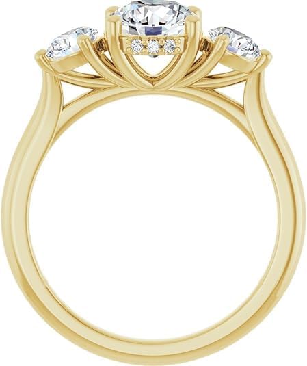 1-3 CT Round Moissanite Engagement Ring Colorless VVS 10K 14K 18K Solid Gold & 925 Sterling Silver 3 Stone Moissanite Ring Christmas Gift For Women