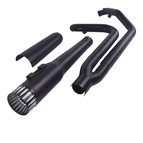 SHARKROAD Black 2 Into 1 Exhaust for Harley Touring, Loud Amazing Tone Aftermarket Harley Slip On Exhaust for Touring 1995-2016 Bikes, No-regret Aftermarket Harley 2 into 1 Exhaust