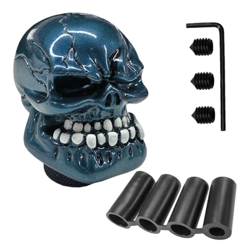 UHANBUT Skull Car Gear Shift Knob, Big Tooth Gear Stick Shifter Knob, Blue