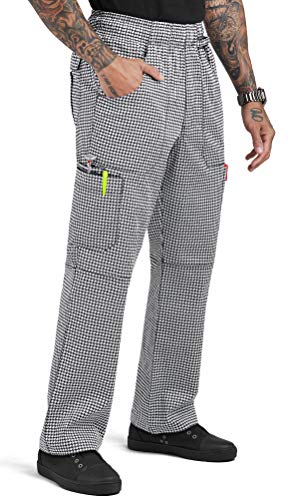 Men's Houndstooth Cargo Utility Chef Pant (Xs-3X) #TOP25