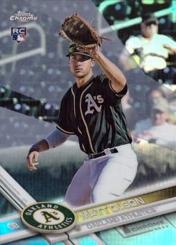 2017 Topps Chrome Refractor Baseball #98 Matt Olson Rookie Card