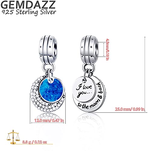 GEMDAZZ 925 Sterling Silver Valentines Day Charms Heart Charms, I Love You to The Moon and Back Pendant, Cupid Arrow and 4 Leaf Clover Beads fit European Bracelets, Gift for Lover/Wife/Girls2