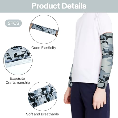 LUYANFX Volleyball Armschoner Kinder Arm Sleeve Basketball Kinder Armstulpen 2 Paar Armschützer Sports kühlung ärmel Sleeves Größe L Sonnenschutz für Laufen, Radfahren, Skateboarding