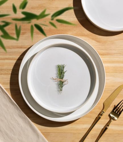Image of TheTerra Ceramic Dinnerware Set for 6, 18-Piece Plates and Bowls Set