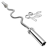 Waful Olympic Super Curl Bar, EZ Barbell Weight Lifting Bar with 48'' Carbon Steel for Strength...