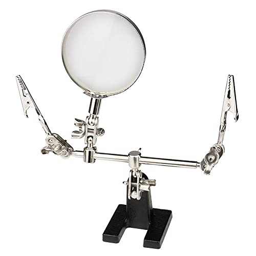 DZOZO Helping Hands Magnifier with Crocodile Clip Heavy Duty Helping Hand with 2.5x Magnifying Glass Helping Hands Stand Hands Free Magnifying Glass Magnifier Stand Jewellery Repair Tool