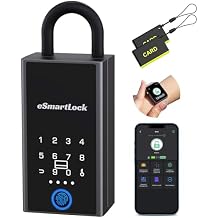 Anweller Lock Box for Keys with Code, Fingerprint RFID Smart Bluetooth Key Hider, Outdoor Waterproof Combination Lockbox for Realtor, Hosts, Keys Safe Storage, Hide a Key, Door Hanging & Wall Mount