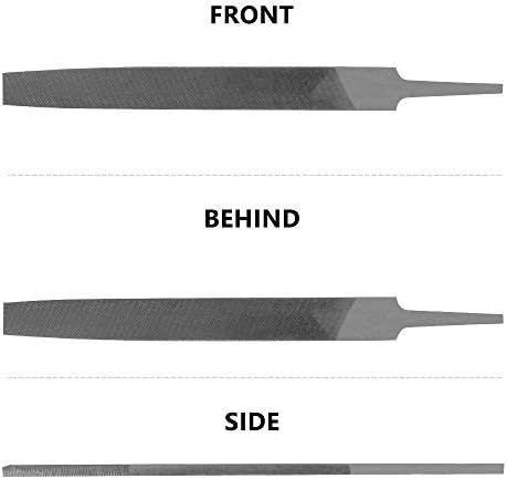 KALIM Flat Medium Cut File, Double Cut Teeth, 6'' Length, Made of High Carbon Steel, Hand File Without Handle Suitable for Wood, Metal, Sharpening, etc. (6'' Flat File)